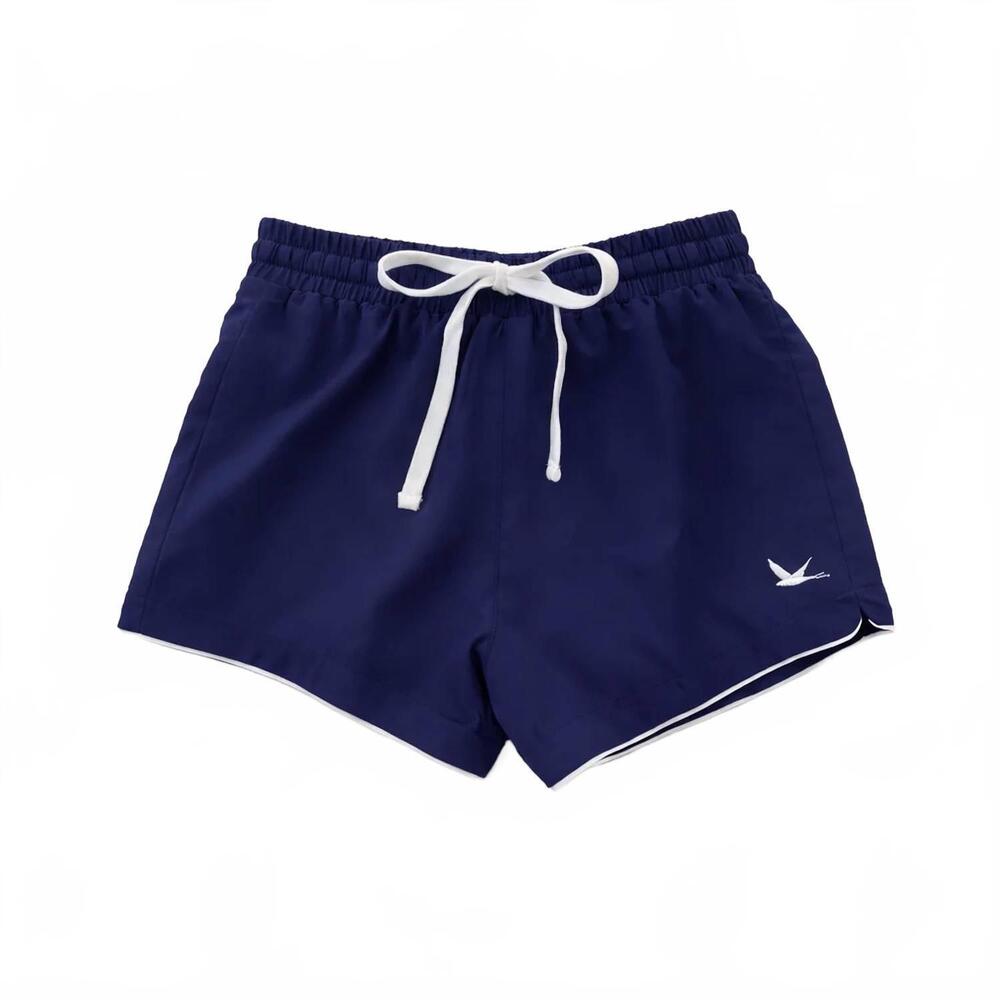 NEW SAINT IDA kid's solid swim shorts in navy
